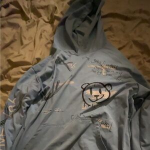 Stylish Light Blue Ribbed Fabric